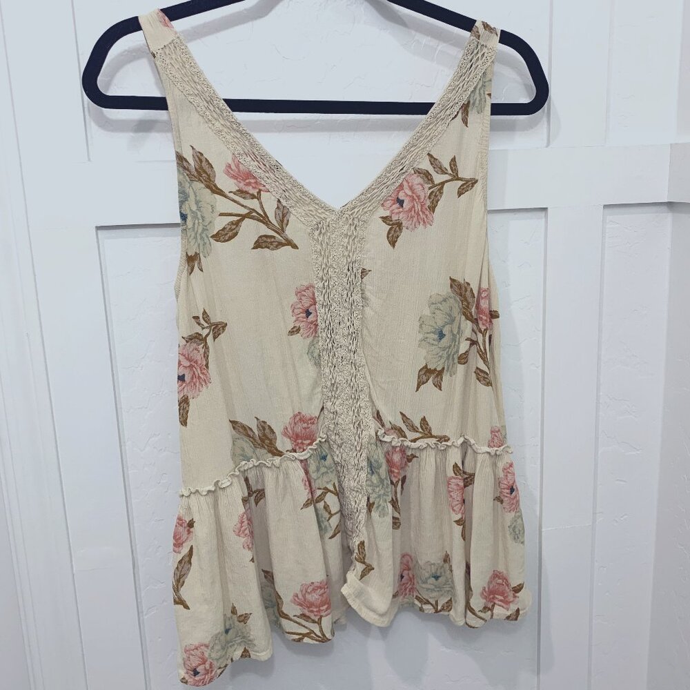 American Eagle AE Womens Floral Summer Sleeveless Top Tank Size M Medium